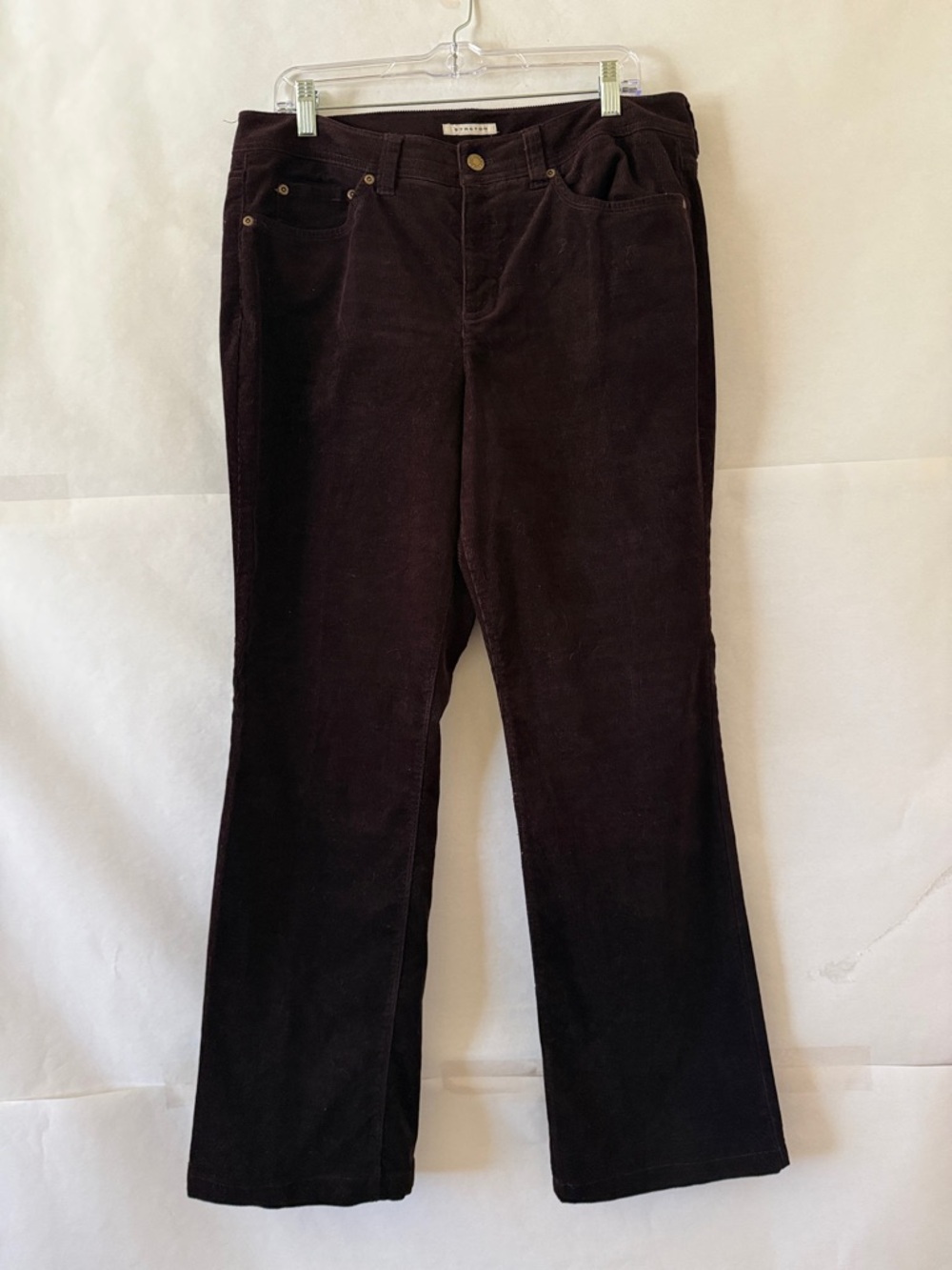 Jones New York Corduroy Bootcut Pants Size 14 Chocolate Brown Mid Rise Academia